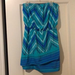 Very flattering, strapless dress from Express.